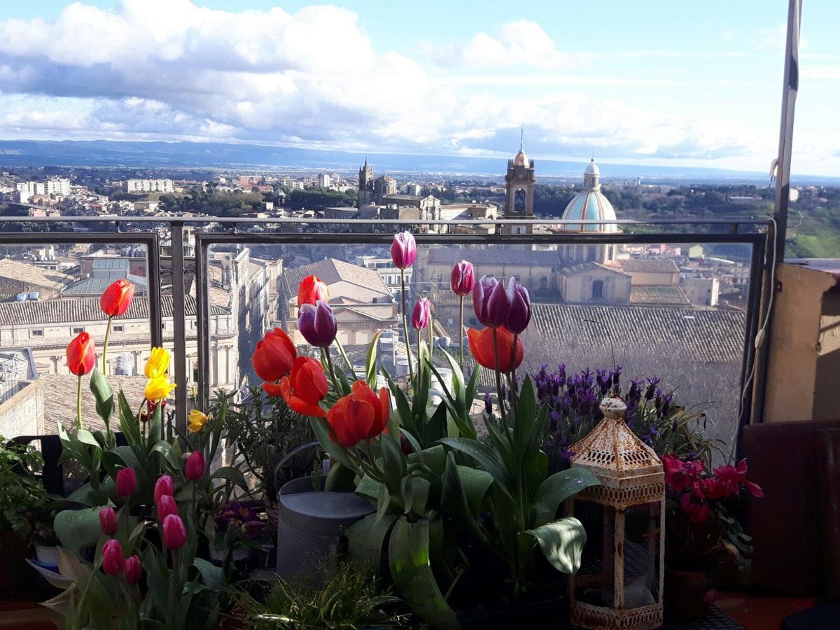 Casa Tipica Siciliana Patronale Home Bedandbreakfast Tremetrisoprailcielo Camere Con Vista, Colazione Interna In Terrazzo Panoramico Caltagirone Exterior foto